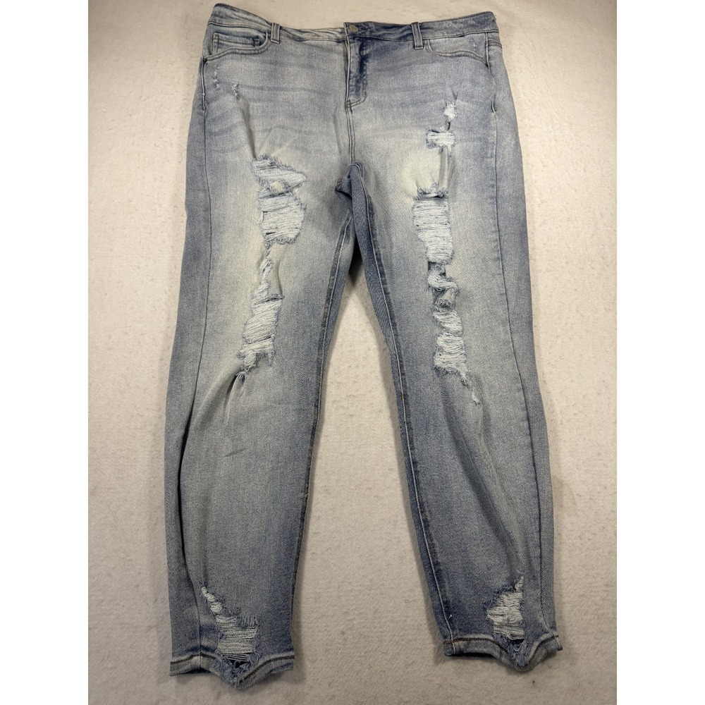 Vanilla Star High Rise Skinny Jeans Womens S/22 Blue Cotton High Rise Distressed